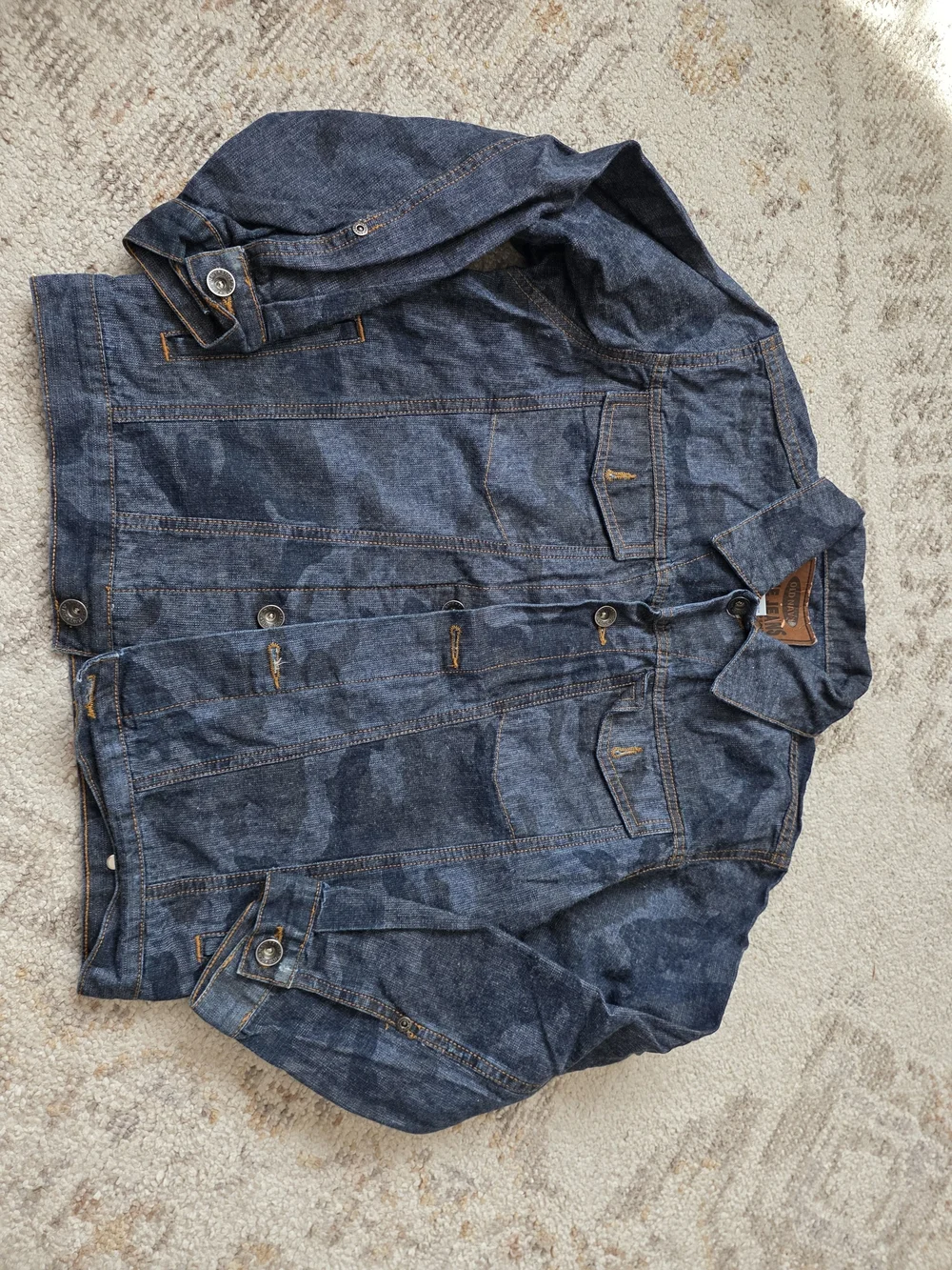 Old Navy Dark Blue Kid's Camo Denim Jacket